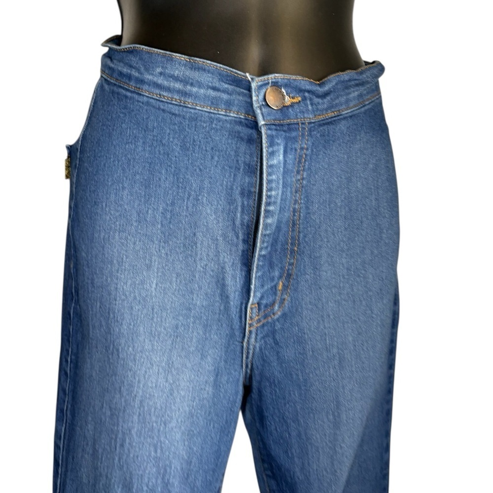 Vibrant Denim Flare Jeans in Blue - Picture 3 of 5